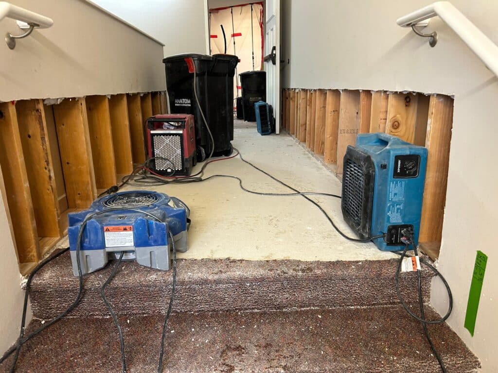 Drying equipment in hallway
