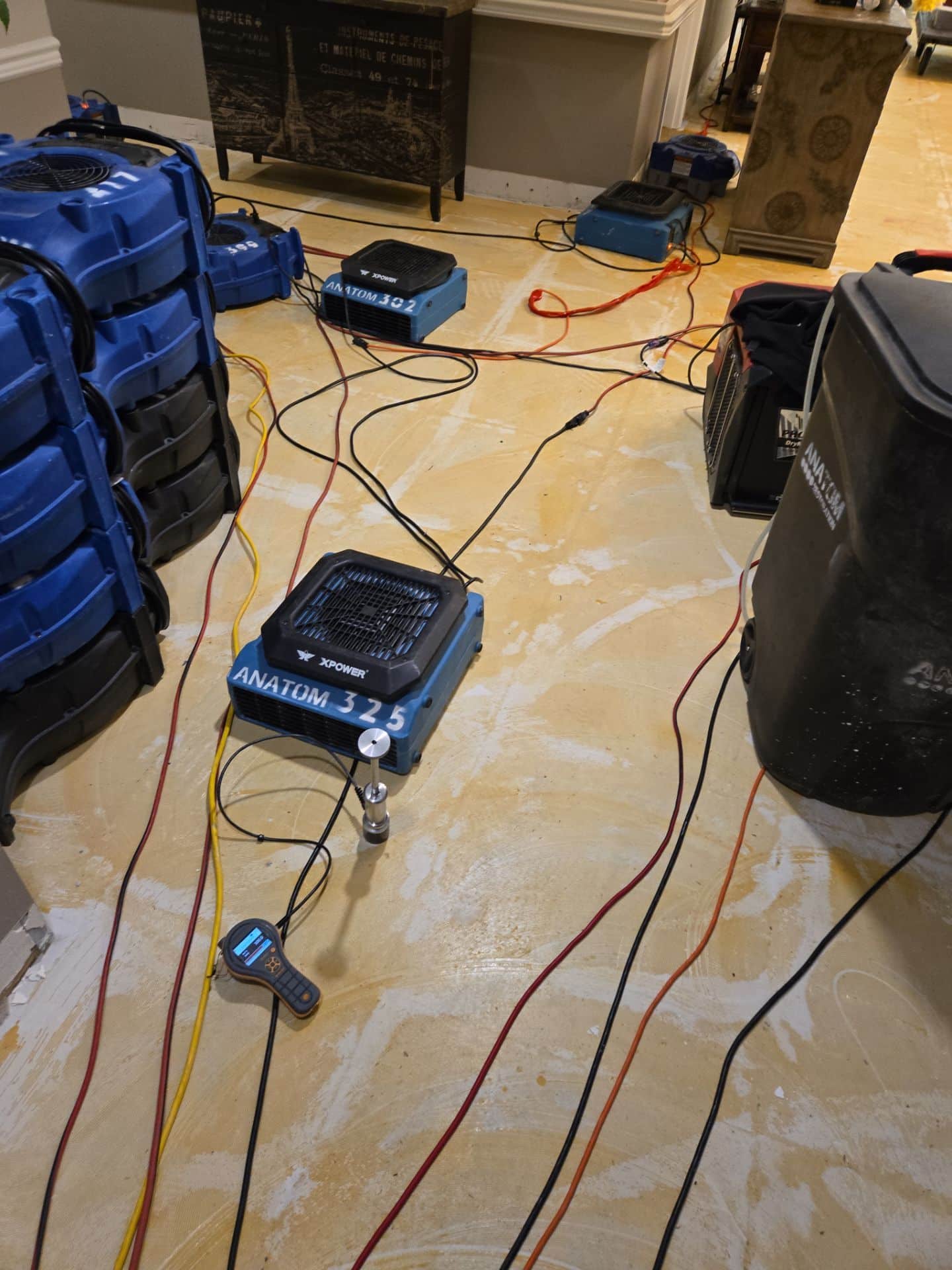 Industrial drying equipment setup