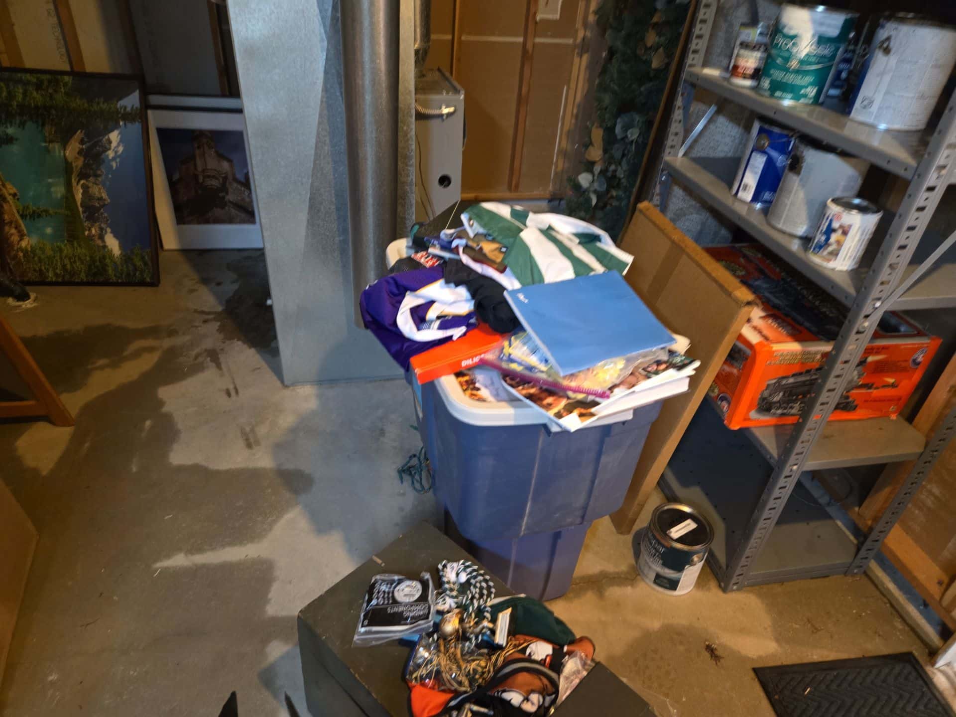 Water-Damaged Basement Storage