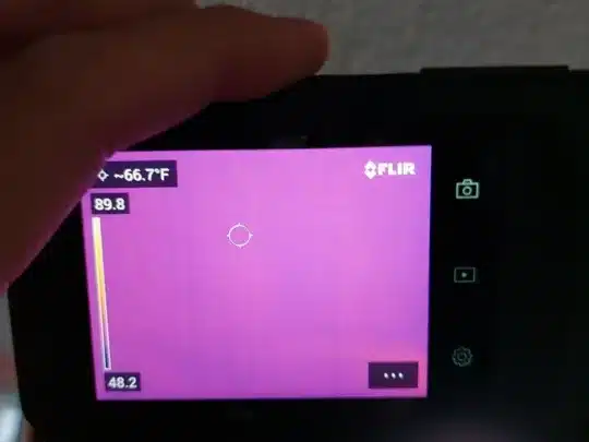 A thermal image displayed on a device