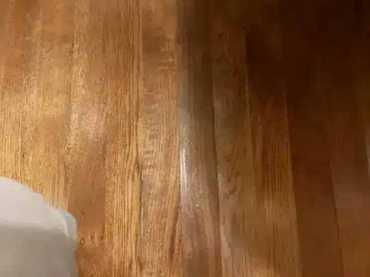 Water damaged oak flooring