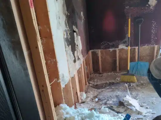 Removing damaged materials during fire restoration